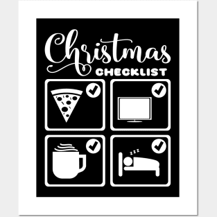 Christmas Holiday Checklist Funny Eat Movie Sleep Posters and Art